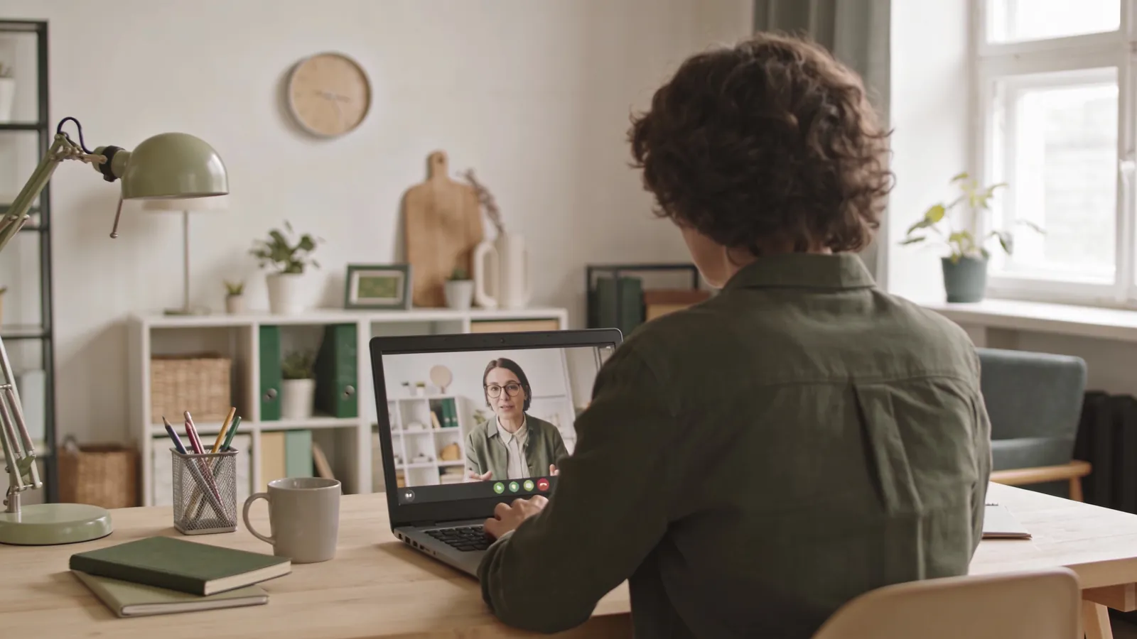 Videogespräch am Laptop im Homeoffice