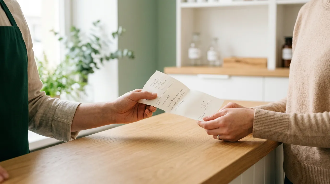 Rezept in der Apotheke